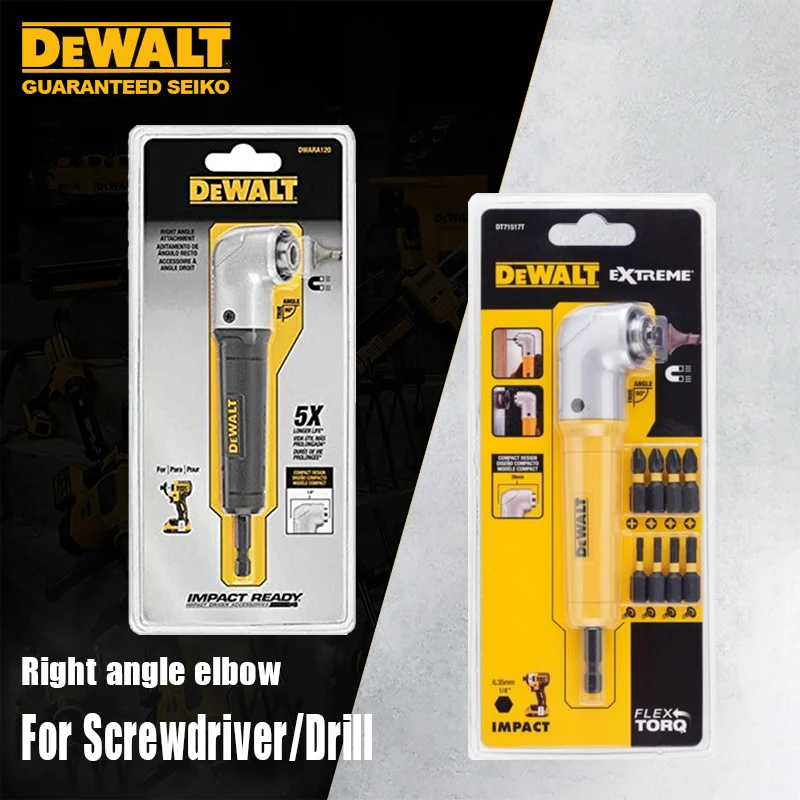 Dewalt DT71517 DWARA120 Right Angle Elbow Shank 1/4 Inch Hex with Connecting Rod Working for Narrow or Special Spaces