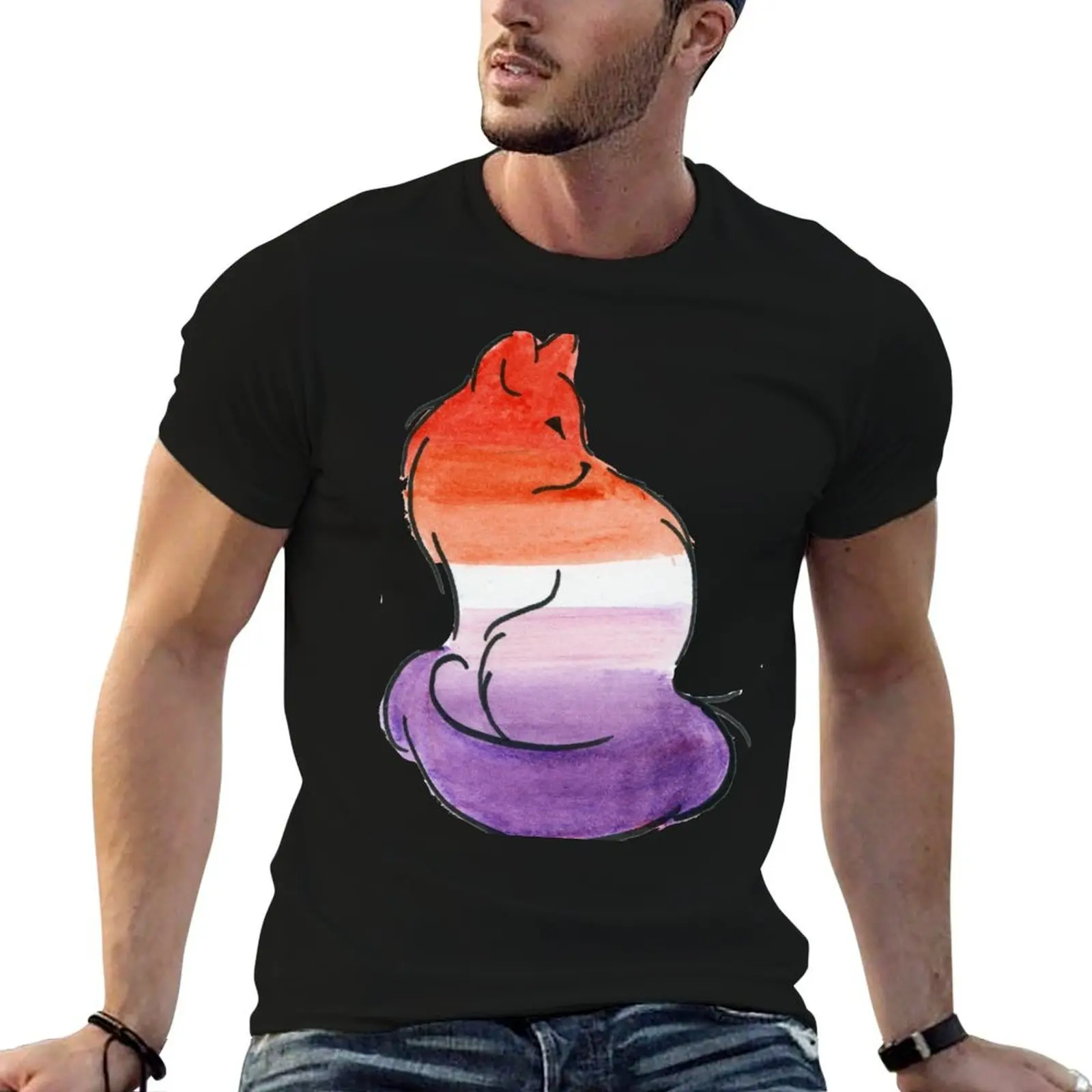 Pride Kitty - Lesbian #2 T-Shirt Work Duty Casual T-Shirt