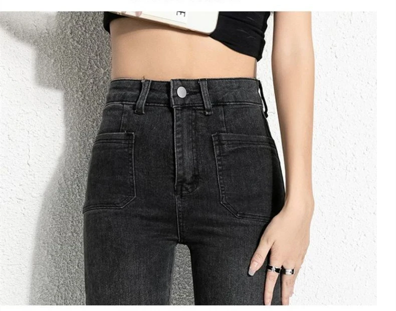 new spring autumn office lady Fashion casual plus size brand female women girls high waist flare jeans