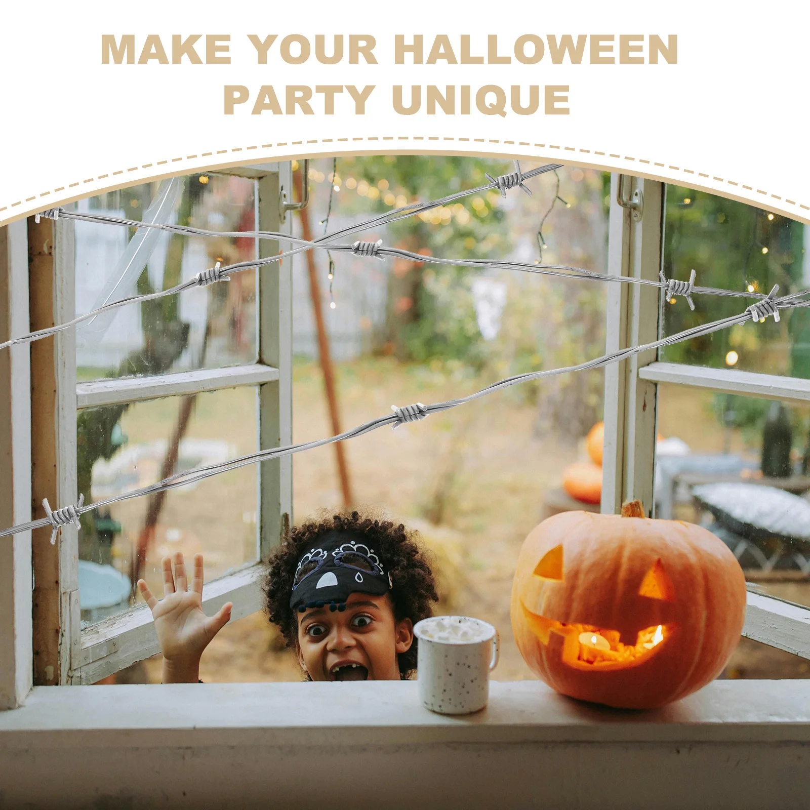 

Barbed Wire Chain Fake Halloween Wires Prop PVC Western Decorations Photobooth Props Barbwire