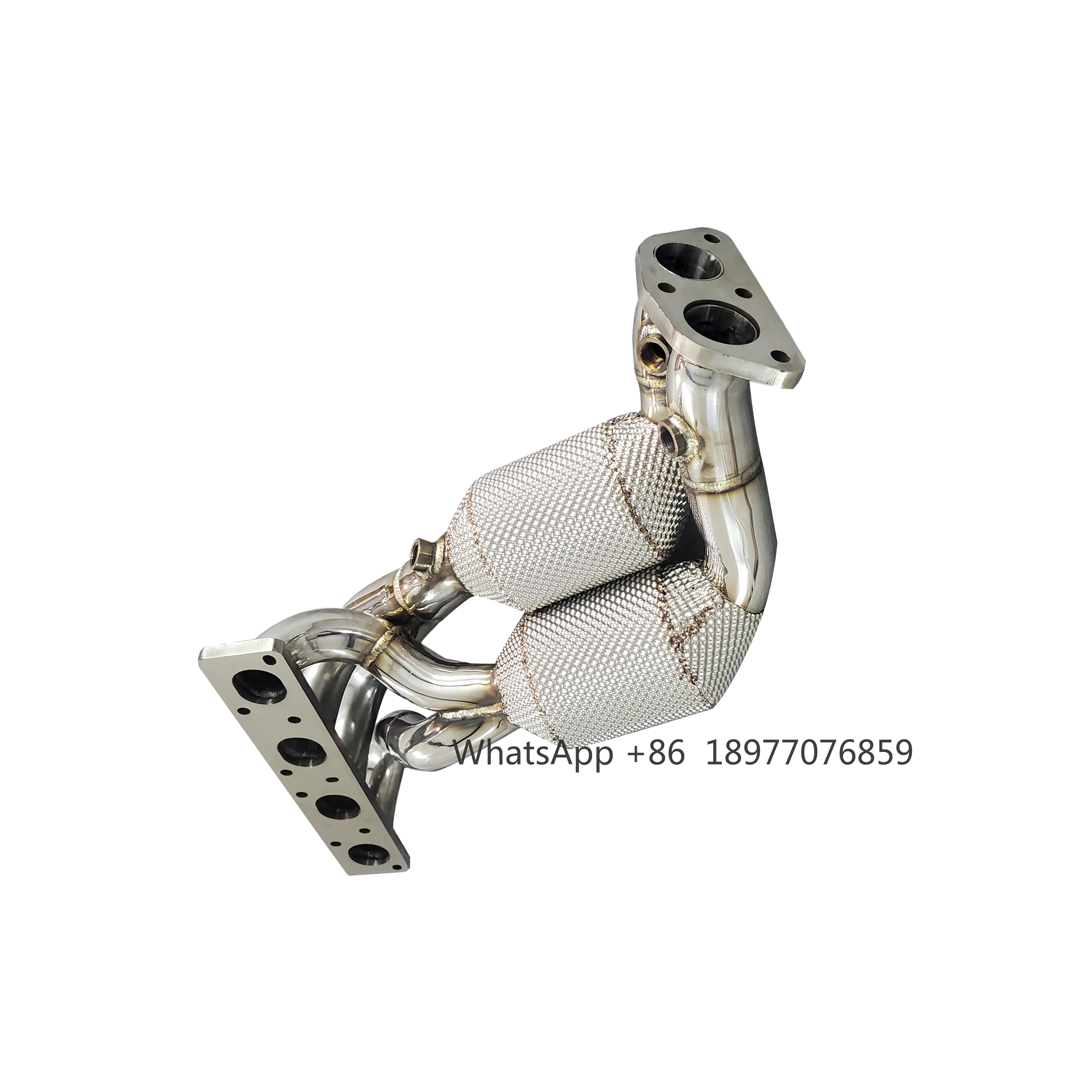 ODM High Performance Exhaust For BMW N42 N46 E90 318i 320i 2.0T Catted Downpipe SS304 Manifold With Heat Shield