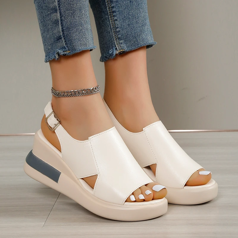 Summer Wedge Platform Sandals Fashion Retro Romen Beach Shoes Ladies Casual Peep Toe Soft Comfortable Sandalias Slippers Women