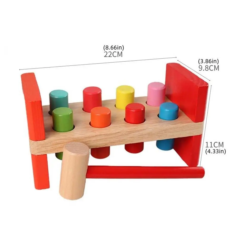 Fine Motor Training Wooden Hammer Color Cognition Geometric Figure Montessori Training Aid Colorful Early Education