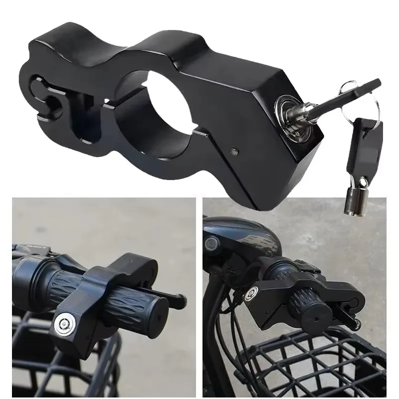 

Motorcycle Bicycle Handle Lock Brake Anti-theft Handle Throttle Lock Aluminum Alloy Electric Vehicle Battery Car Portable