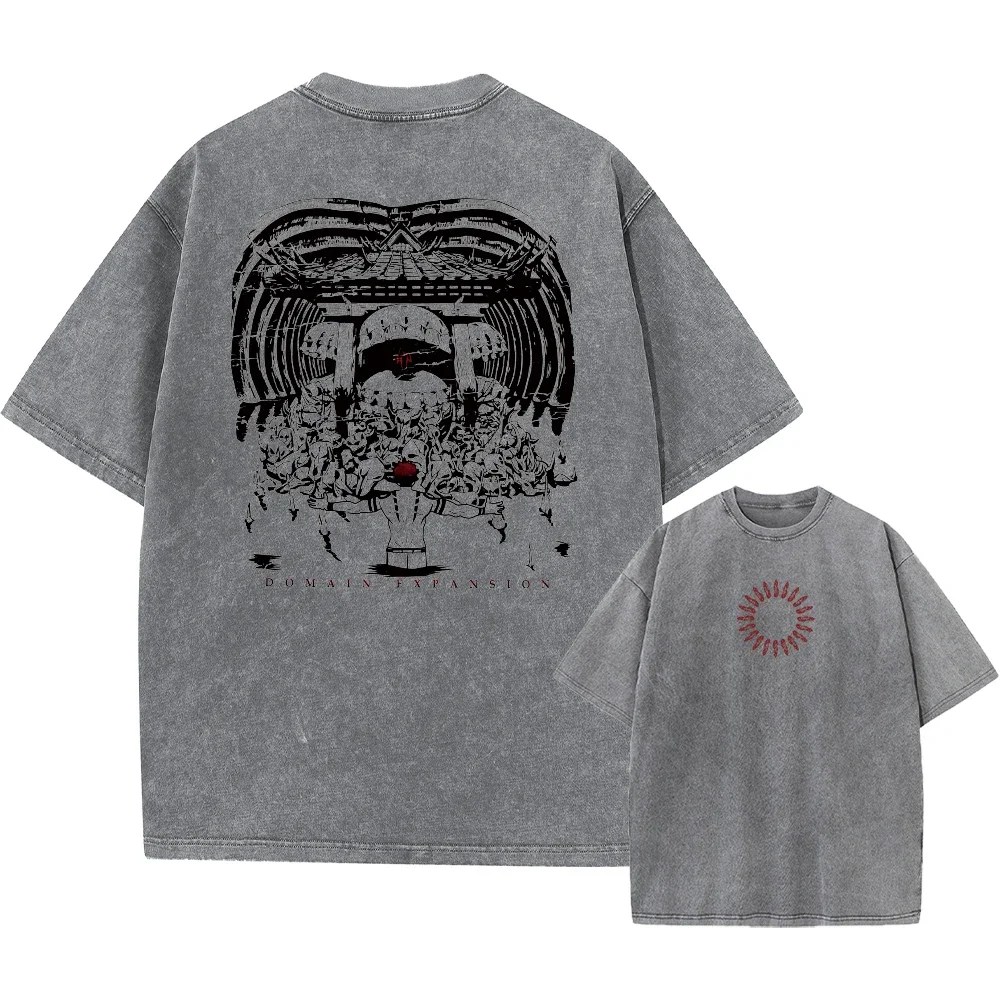 Jujutsu kaisen تي شيرت بأكمام قصيرة للرجال ، ملابس شارع هيب هوب ، قماش قطني فضفاض ، كلاسيكي ، ذهبي ، صيفي ، جديد ،