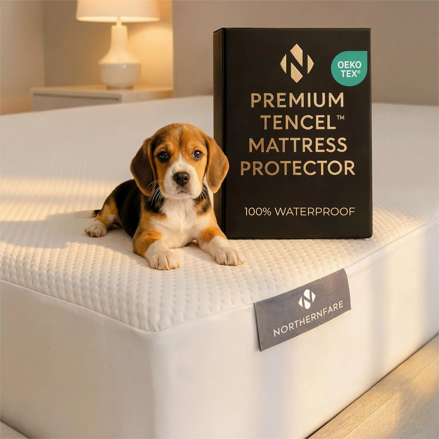 King Size Premium Mattress Protector, 100% Waterproof Tencel Cover, Cooling & Breathable Deep Pocket Fitted Pad, Noiseless