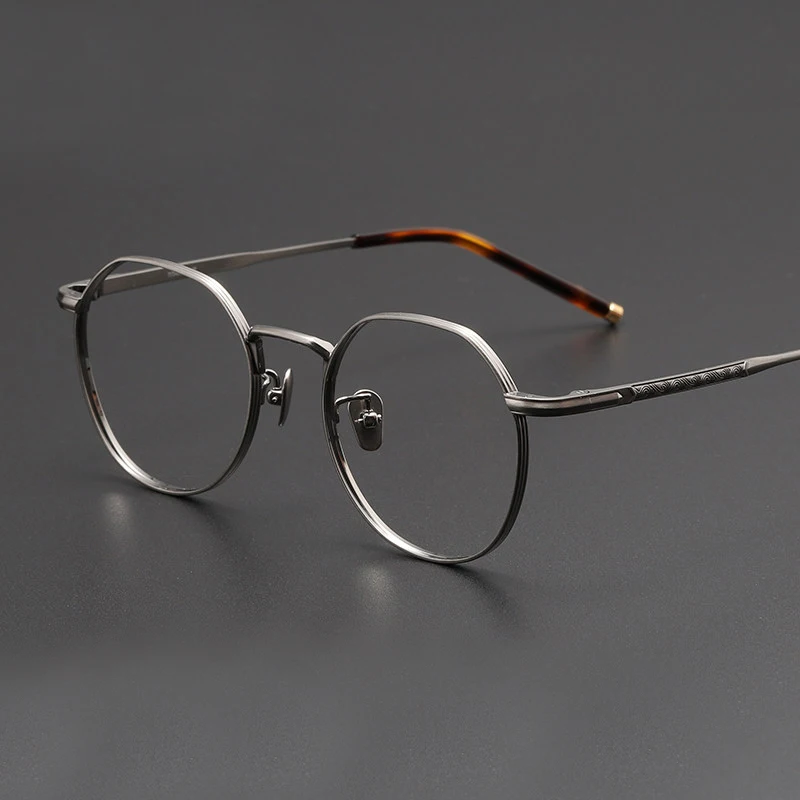 

Handmade Vintage Titanium Round Glasses Frame for Men Top Quality Retro Oval Eyeglasses Women Japanese Trendy Irregular Eyewear