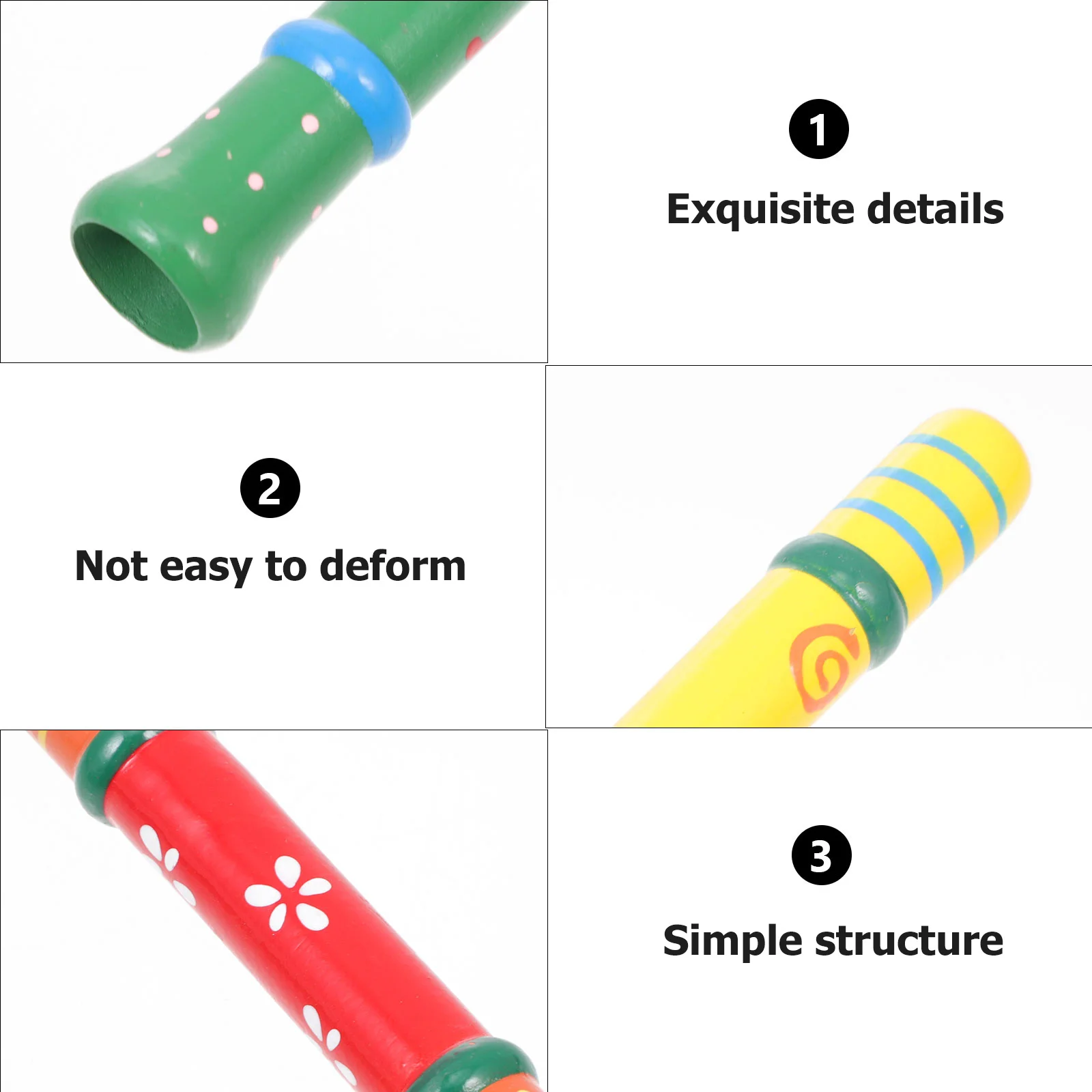 5 Stücke Kinder Holzpfeifen Musikinstrumente Glatte Oberfläche Pädagogische Unterhaltungsspiele Festivals Holzpfeife Spielzeug