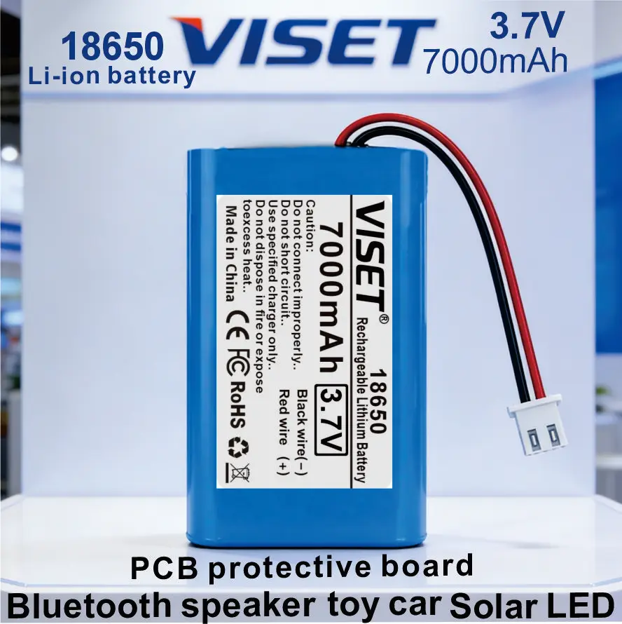 

Аккумулятор литий-ионный перезаряжаемый VISET New PH2.0, 18650, 3.7В, 3500мАч, с платой защиты (PCB), для колонок, радиоприемников, фонарей, игрушек и т.д. 4,2 В
