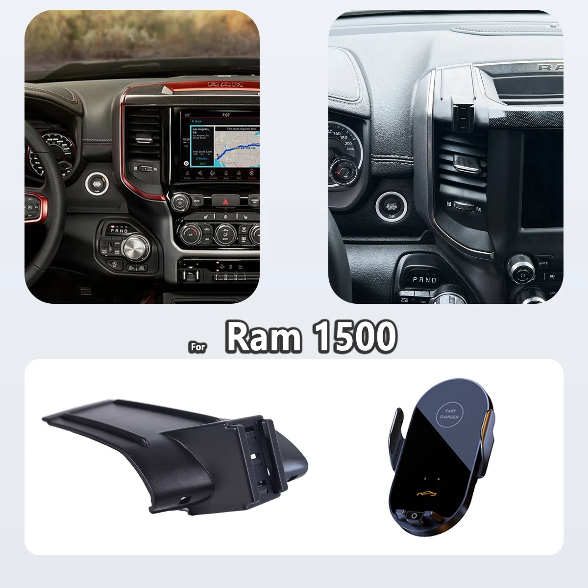 Soporte de teléfono especial para Ram 1500 2024-2022 2021 2020 2019, soporte magnético para teléfono de coche, accesorios de Base invisibles con detección inteligente