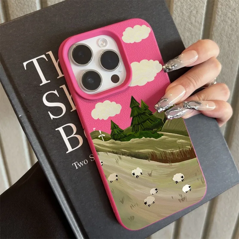 Lawn Sheep Phone Case For iPhone 18 11 12 13 14 15 16 17 Pro Max XS X XR 16 Plus 16E Air Shockproof Silicone Bumper Cases Cover