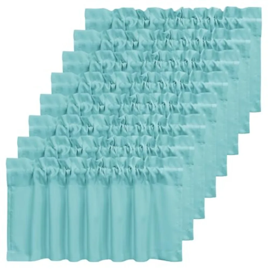 

8 панелей светонепроницаемых штор для кухни, гостиной, ванной, спальни, 8 дюймов x 8 дюймов, аквамариновые шторы для окон, короткие шторы для небольших окон