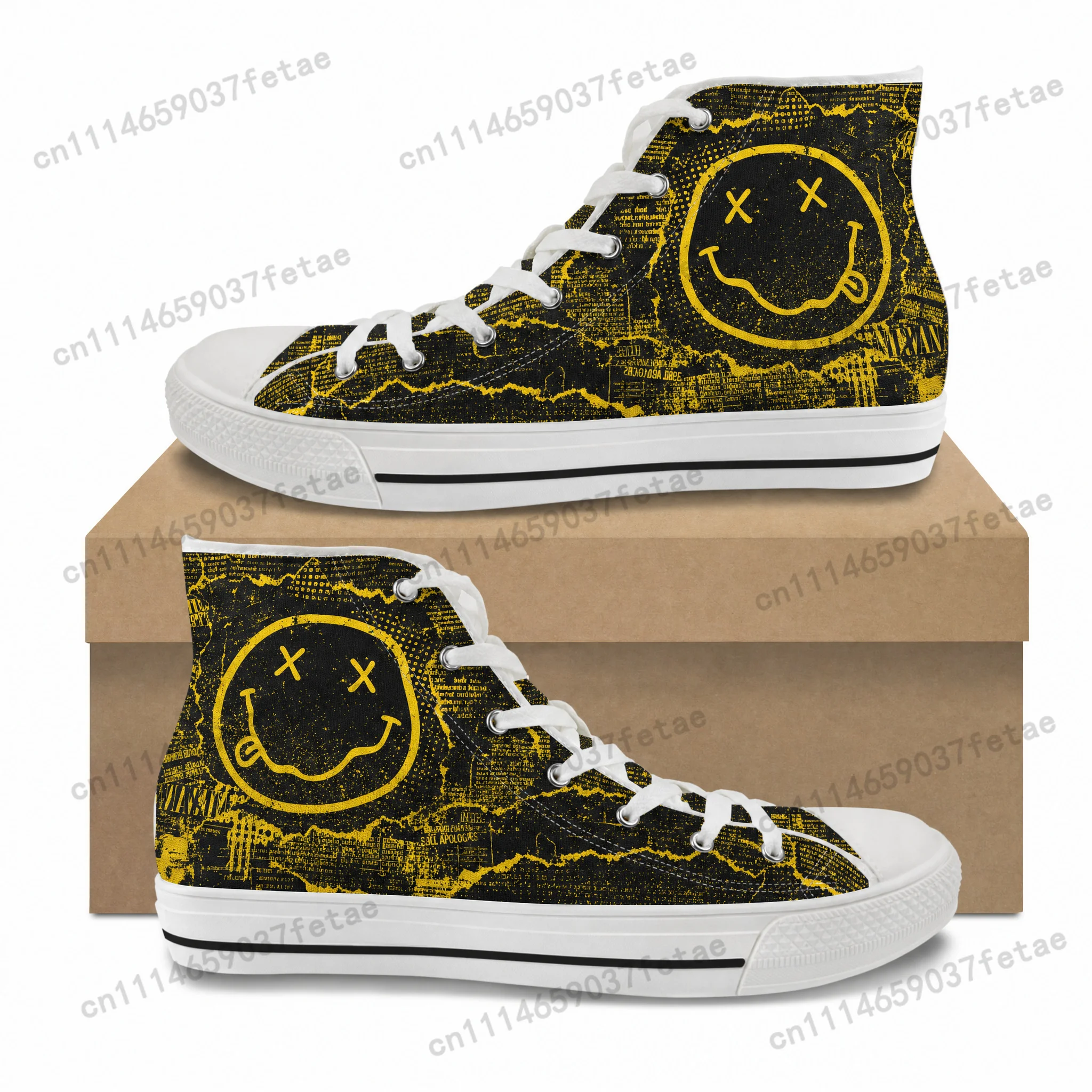NIRVANA High Top High Quality Sneakers Teenager Canvas Sneaker Mens Womens  Ghana Hiking Casual Custom Shoes
