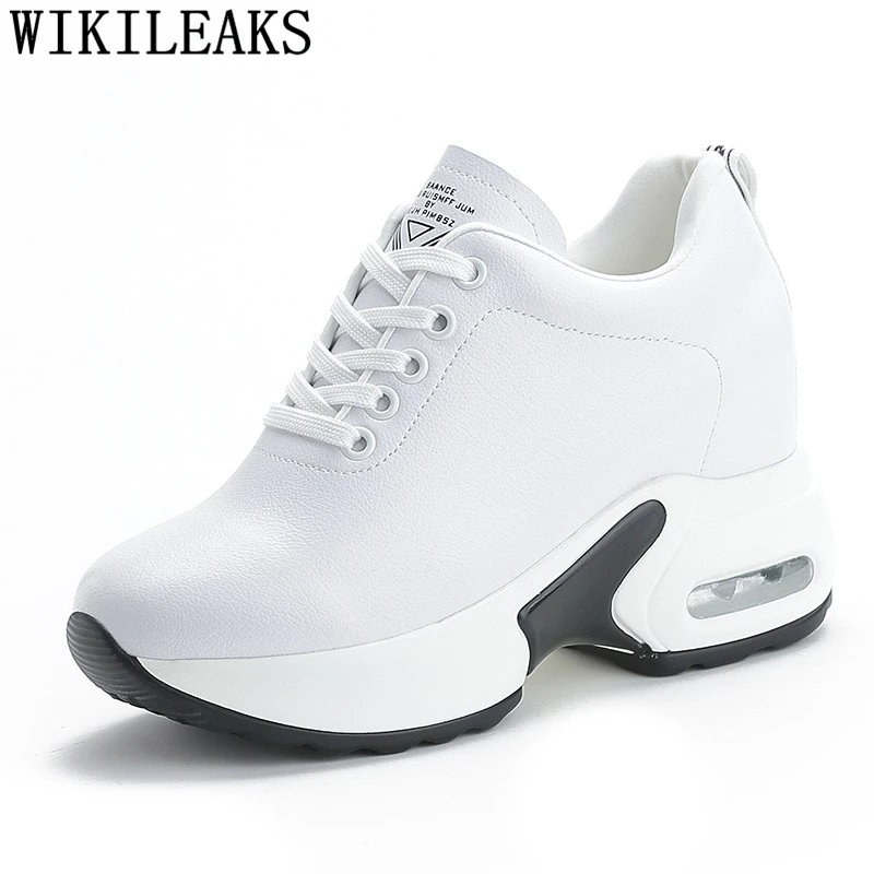 Platform Sneakers Women Genuine Leather Shoes Women Elevator Shoes Increase Within Wedges Sneakers For Women Casual Shoes Tenis