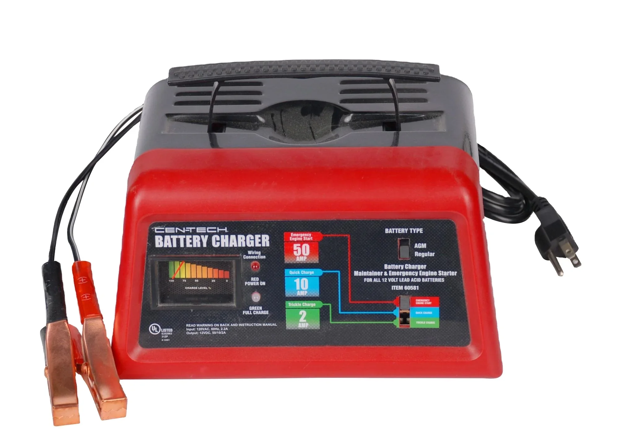 6/12 Volt Plug Compatible Car Battery Charger Jump Starter with Universal Fitment