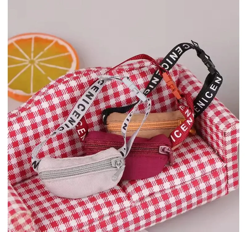 Labubu 인형 크로스 바디 백 DIY 장난감 허리 가방 귀여운 봉제 인형 액세서리 어린이 장난감 패션 액세서리