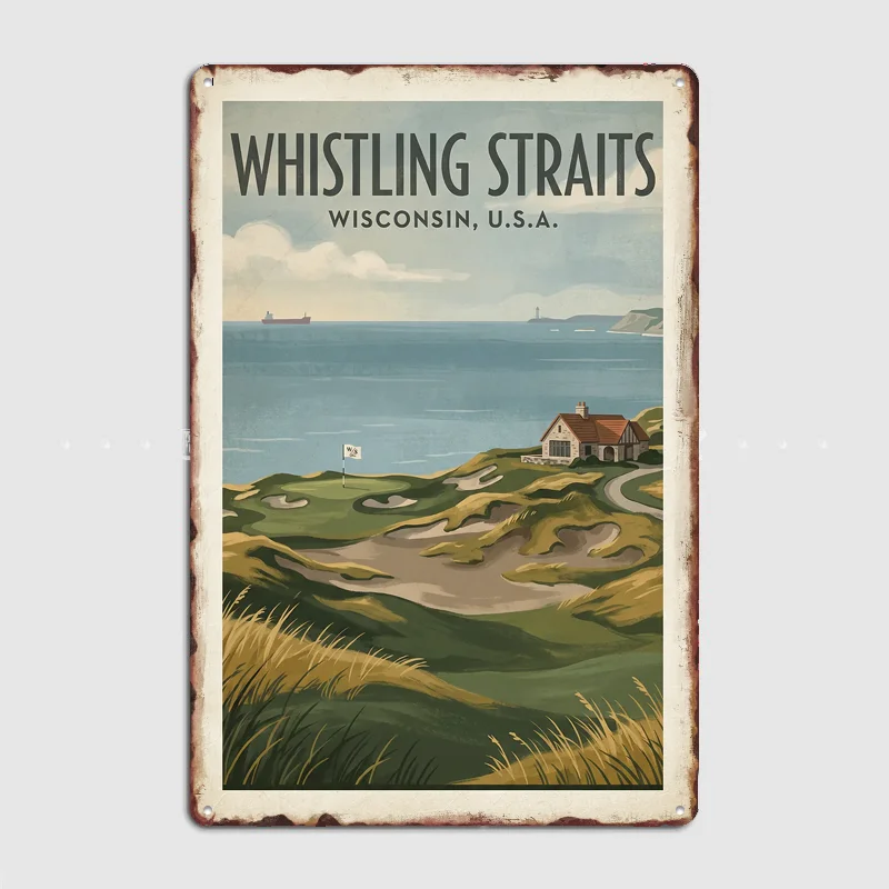 Whistling Straits Golf Poster Metal Posters Living Sign Indoor Outdoor Room Decoration Home Bar Decor Wall Decor