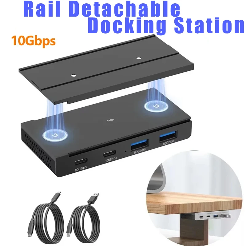 

10Gbps USB3.2 Gen2 HUB Desk Magnetic USB Splitter High Speed Data Transfer for MacBook Pro iMac Pro PC Laptops Docking Station