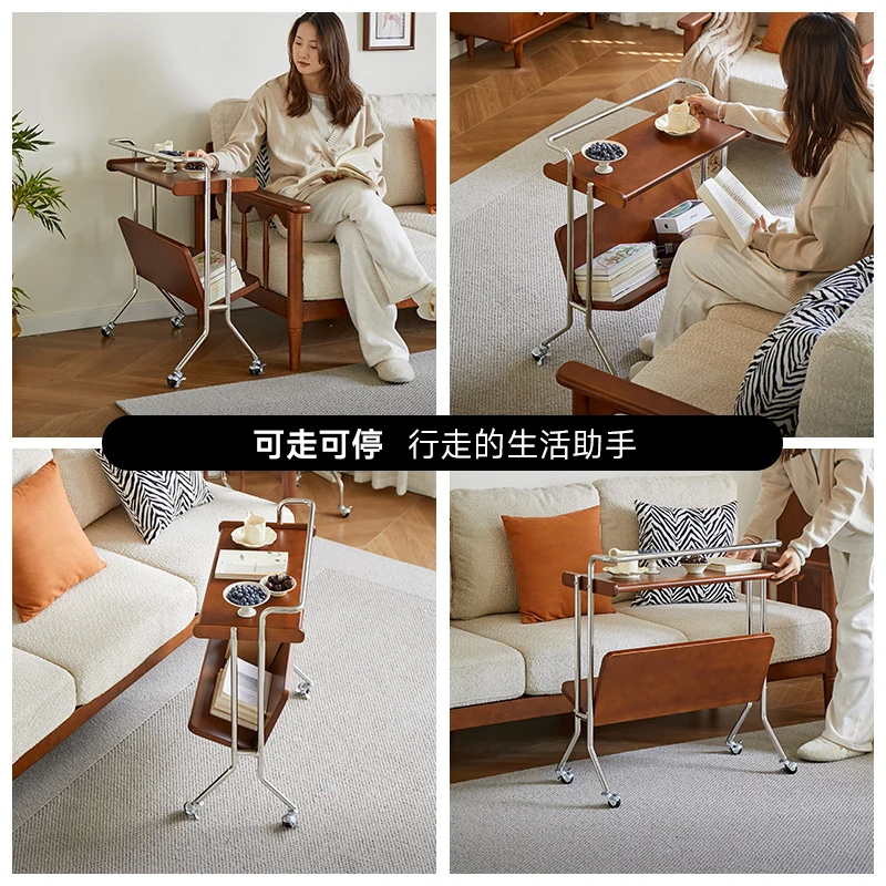 الفرنسية الرجعية طاولة جانبية متنقلة طاولة صغيرة غرفة المعيشة طاولة القهوة أريكة خزانة جانبية غرفة نوم المنزل السرير الجانب الرف #4