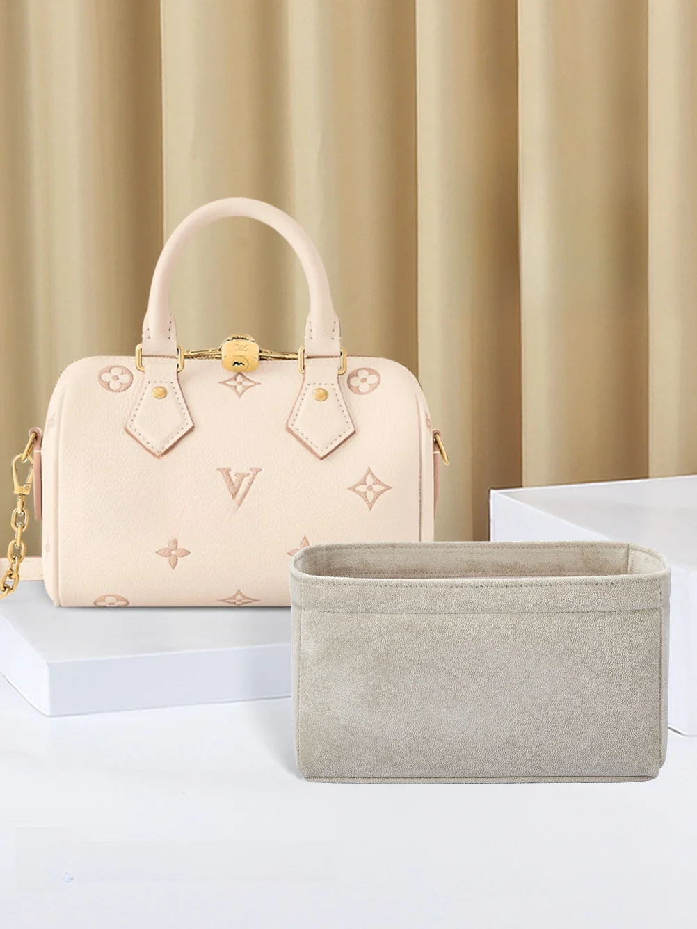 

Сумка-органайзер Miceai Bear Lvspeedy Inner Pouch 20: Велюровая, однотонная, для хранения мелочей, аксессуар для женских сумок