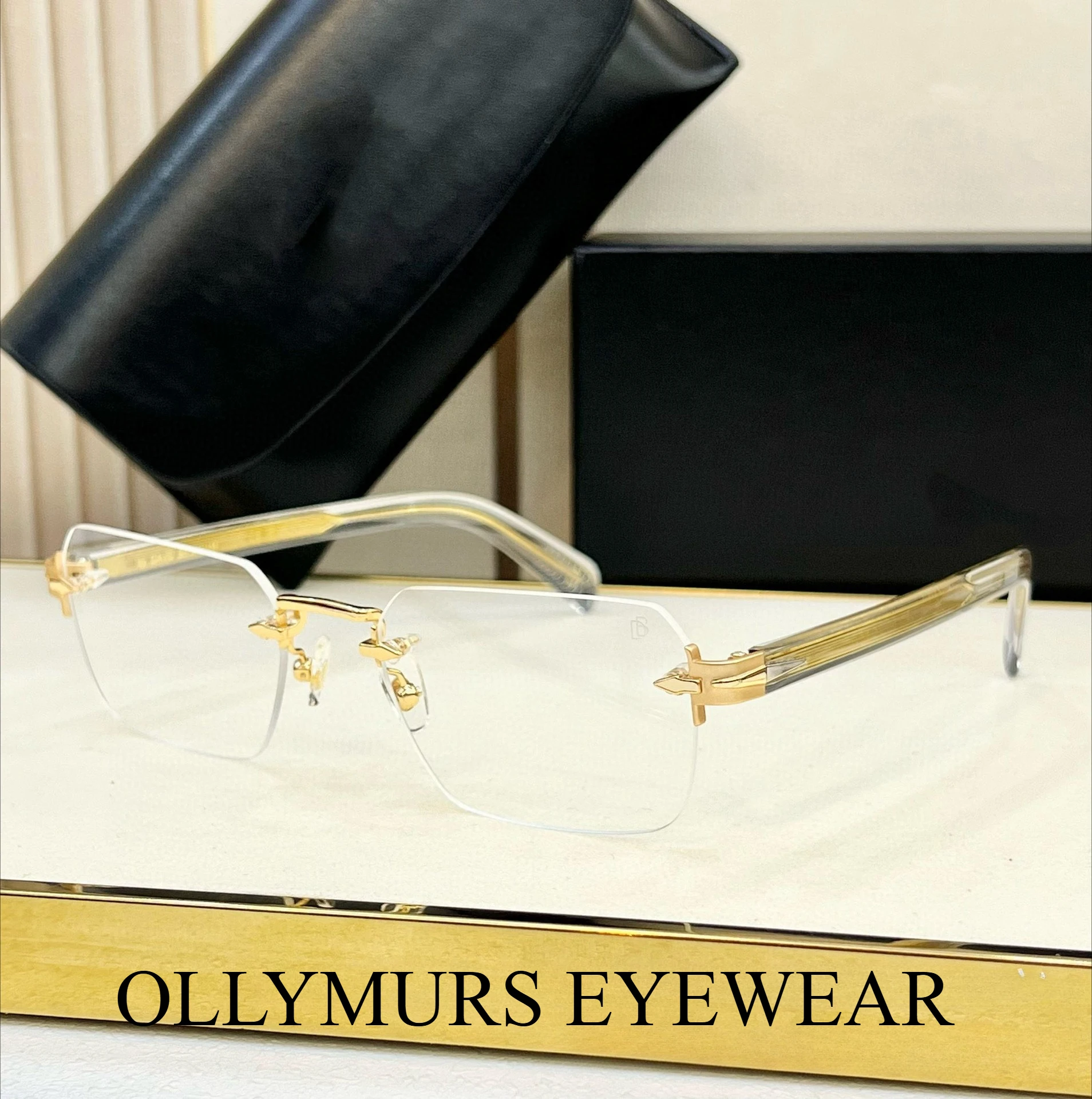 DB7116 新しいビジネス通勤メンズ光学ミラー電気メッキ金属プレートフレームレスデザインマッチング度