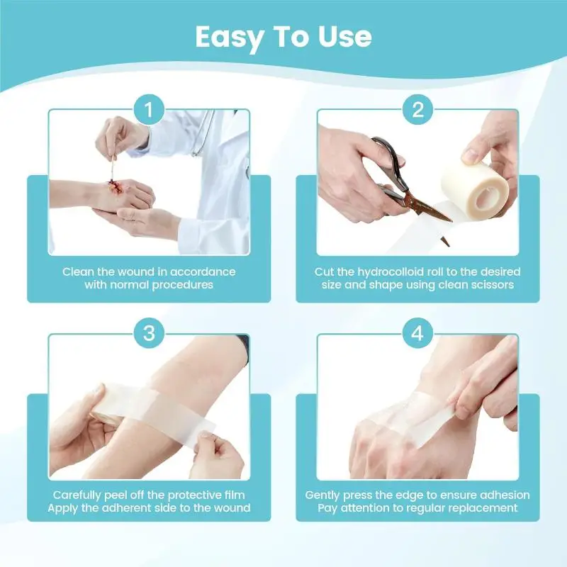 Pimple Patch Artificial Skin Wound Dressing Freely Cuttable Skin-Friendly Adhesive Keep Wound Clean 1 Roll - view 5