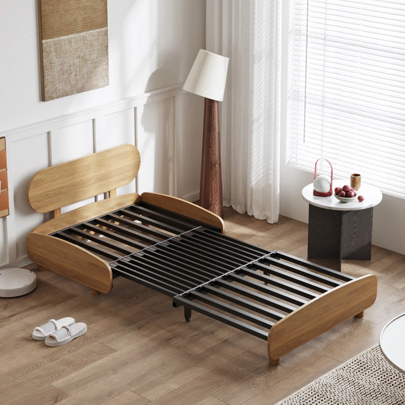 

Solid wood sofa bed dual-purpose small apartment foldable single and double economical push-pull sitting and sleeping multi-func