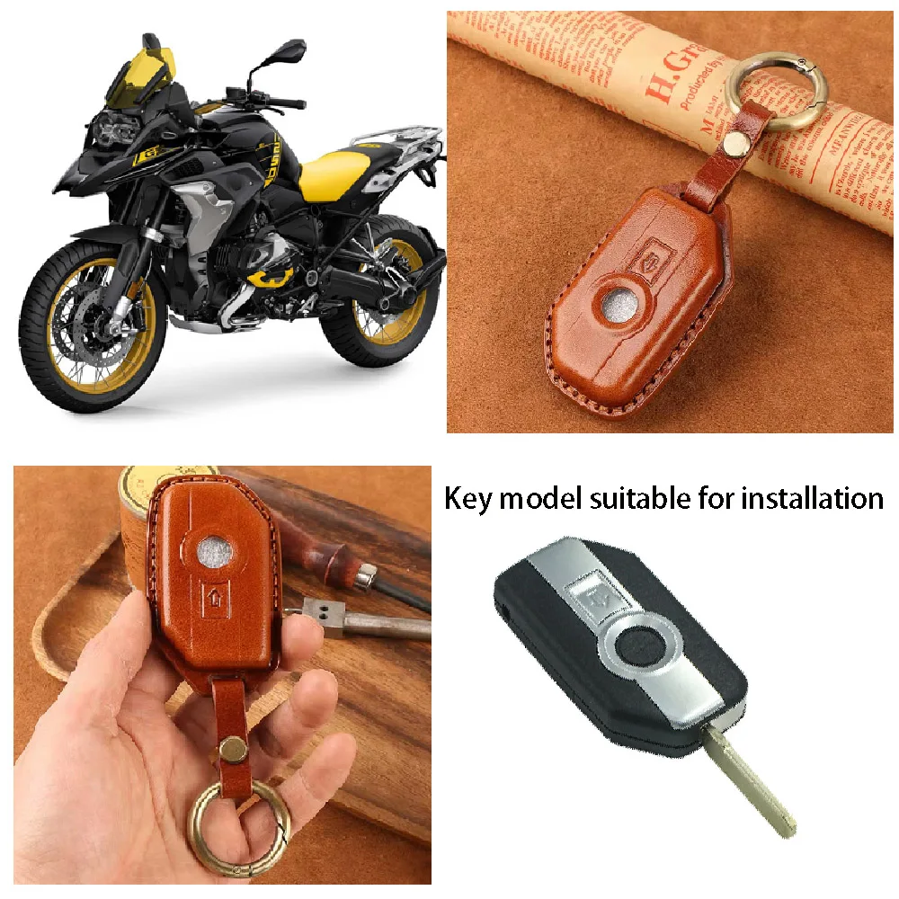 

Fits for BMW R1250GS ADV R1200GS LC GS R1200 R1250 RT RS R 2015-2024 Motorcycle Smart Remote Key Pouch Case Keys Leather Cover