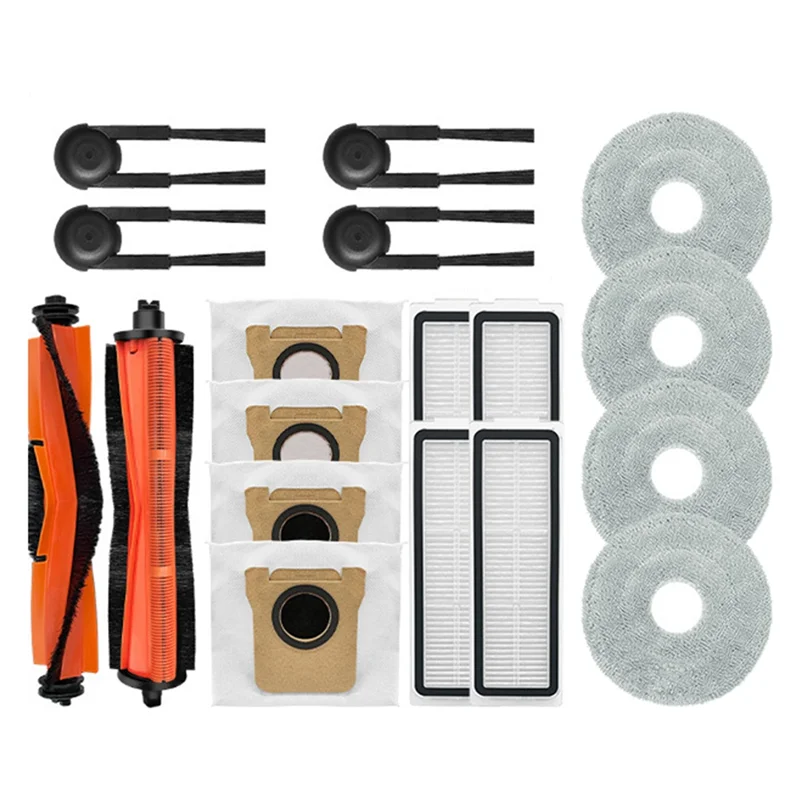 

【Hot-Price!】Replacement Parts For Xiaomi For Mijia M40S:Anti-Tangle Roller Brush, Side Brush, Dust Bag, Filter, Mop Cloth Vacuum