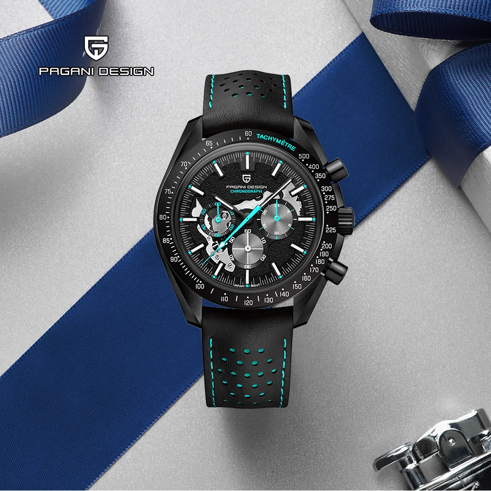 2025 جديد PAGANI تصميم ساعات رجالية فاخرة ساعة كوارتز للرجال VK63 كرونوغراف ساعة اليد AR الياقوت مقاوم للماء مضيئة