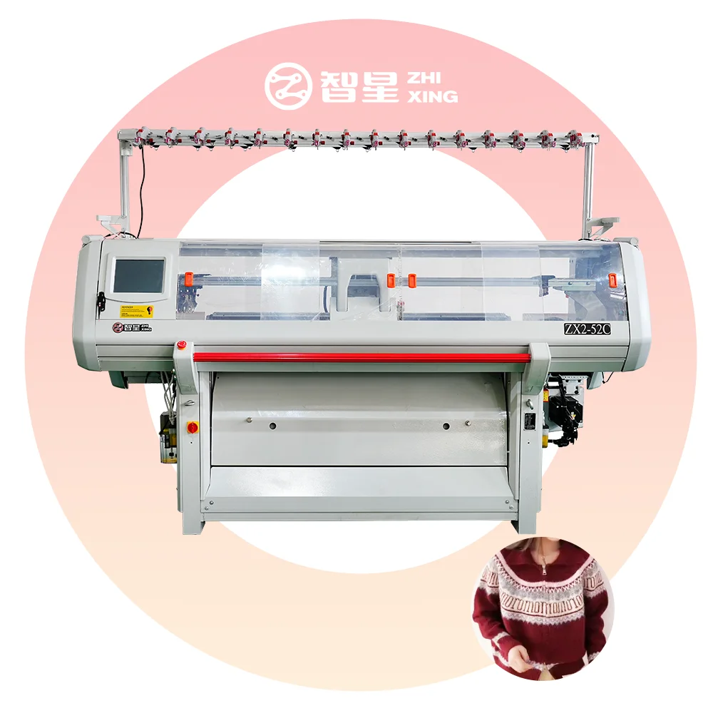 52 Inch Sweater Knitting Machine Stable Performance Dual System Automatic Computerized Flat Knitting Machine