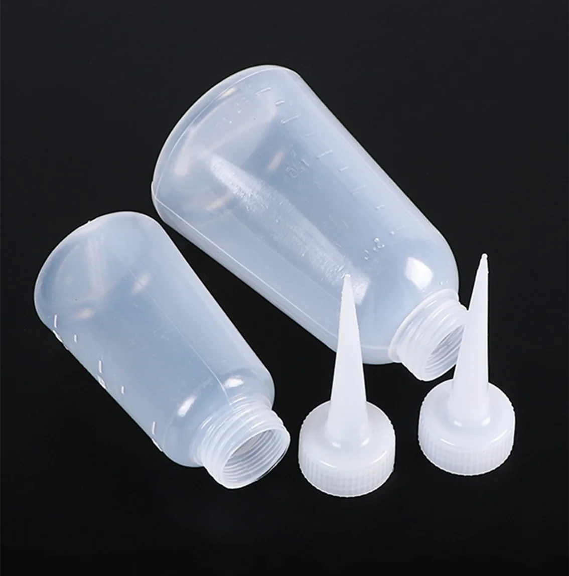 1-10PCS Thickened Plastic Glue Bottle Set 100ml 150ml 250ml 300ml 500ml Point Tip Oil Dispenser for DIY/Lubricant /Adhesive