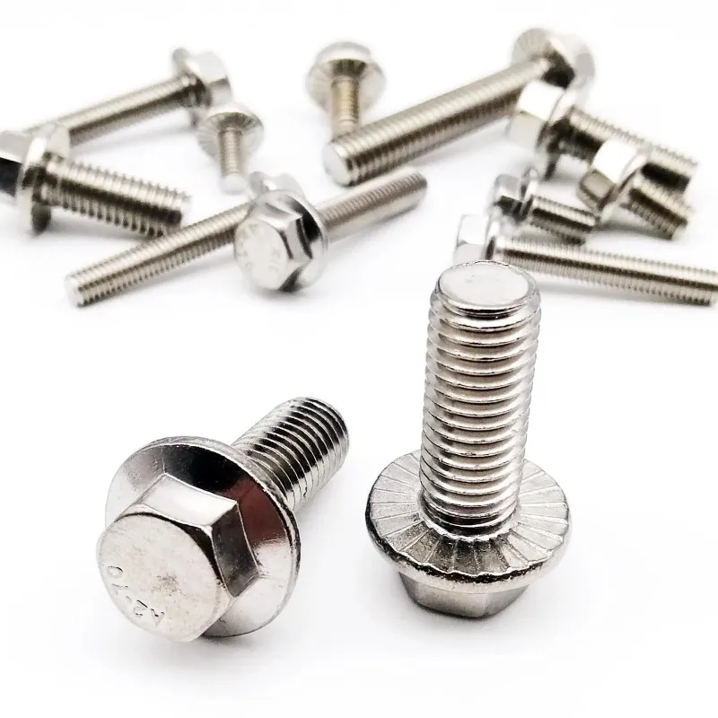 

M4 M5 M6 M8 M10 M12 304 Stainless Steel Metric Thread GB5787 Hexagon Head with Serrated Flange Cap Screw Hex Washer Head Bolt
