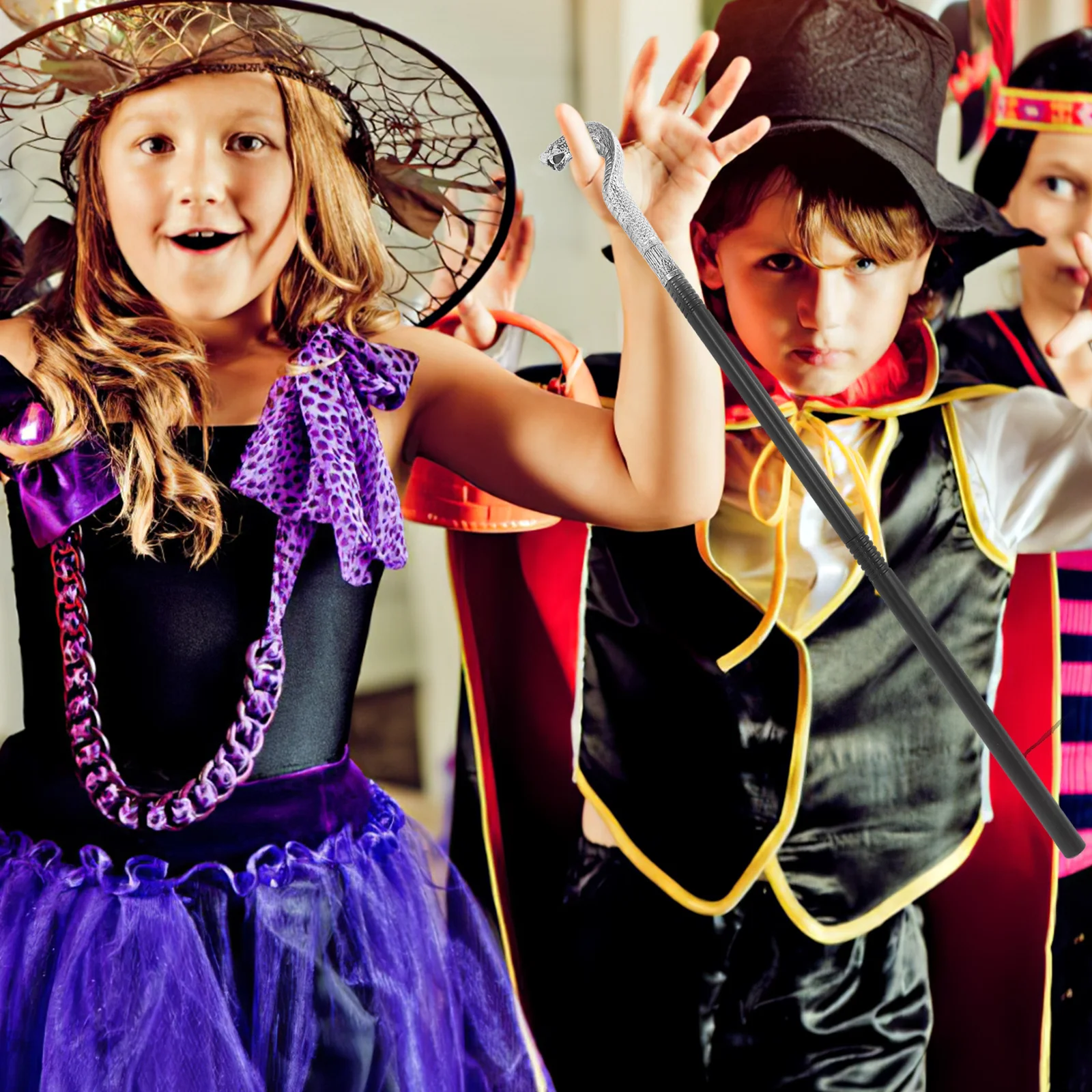 

Head Walking Cane Prop Halloween Decorative Crutch Stick Cosplay Scepter Decorative Costume Party Accessory Cane Ornament