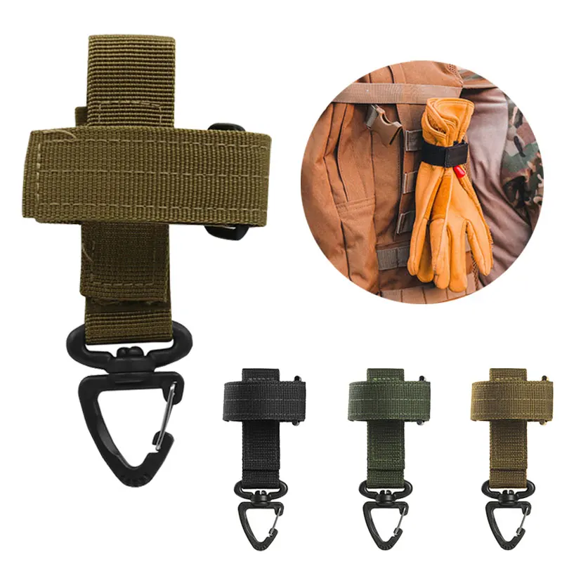 Multi-purpose  Outdoor  Tactical Gear Clip Secure Pocket Belt Keychain Webbing Gloves Rope Holder  Outdoor Accessories