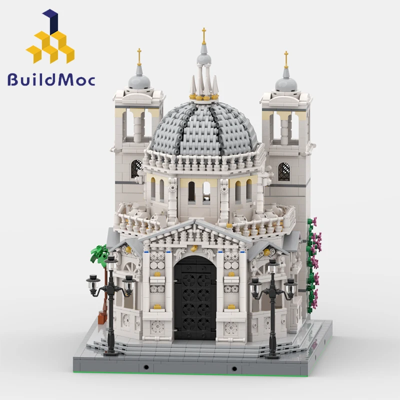 Buildmoc City Street View Venice Church Santa Maria della Salute Set Building Blocks Toys for Children Kids Gifts 4077PCS Bricks