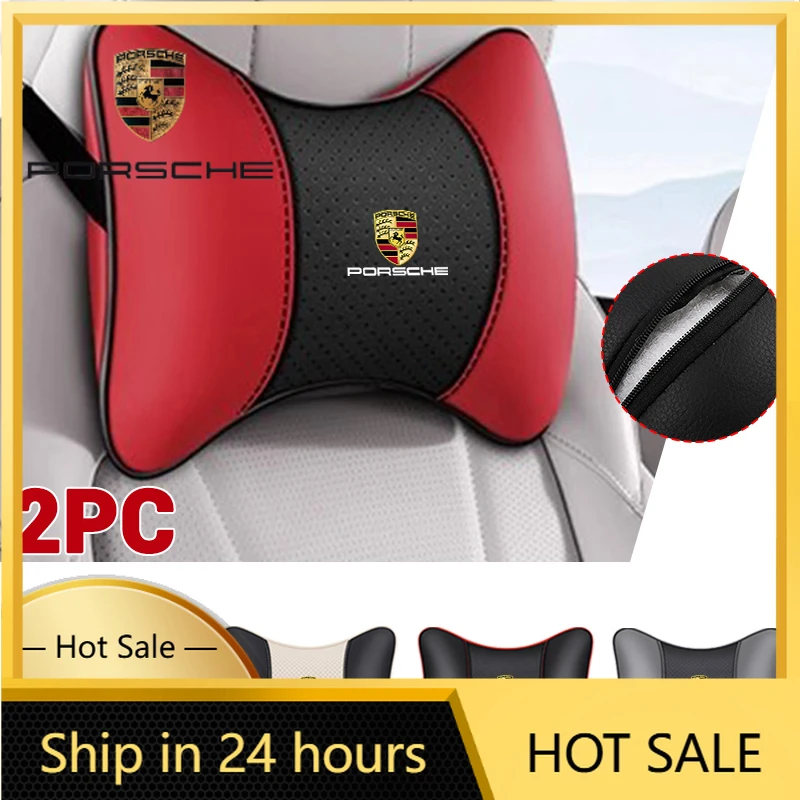 

Car Sticker For Porsche 2Pcs Car Seat Headrest Pillow Neck Support Cushion for Porsche Panamera Spyder Carrera Macan Boxster Cay