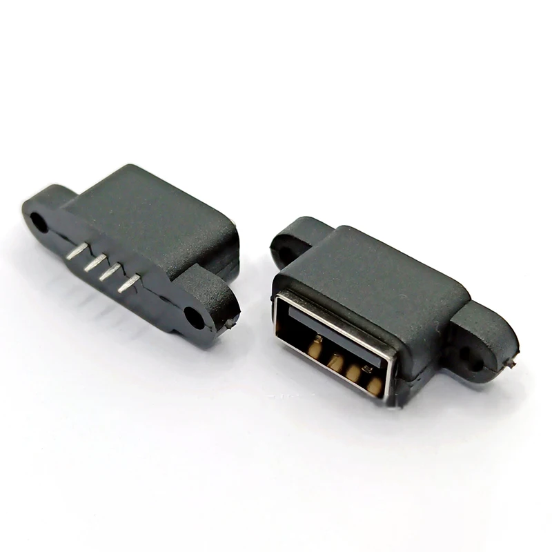 

10Pcs Waterproof USB 2.0 Charging Data Tail Plug-in 4 Pin USB Interface Port USB2.0 Connector Plug Jack Socket PCB Dock