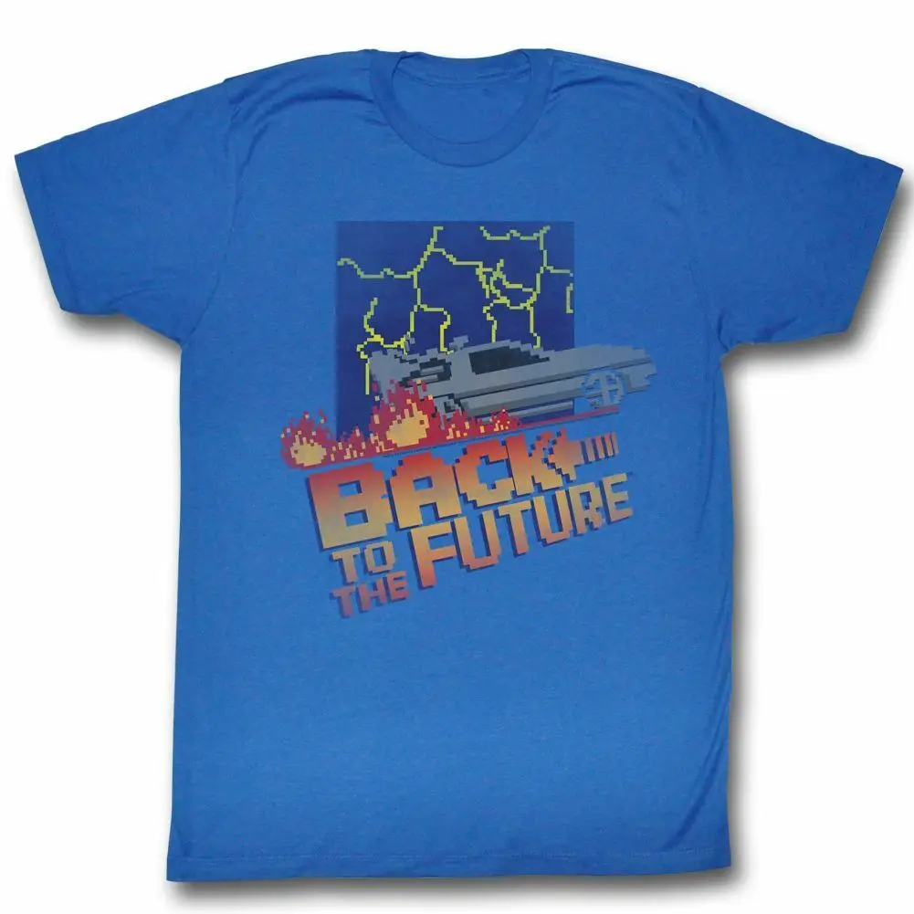 Back To The Future 8 Bit Cover Royal Adult T Shirt