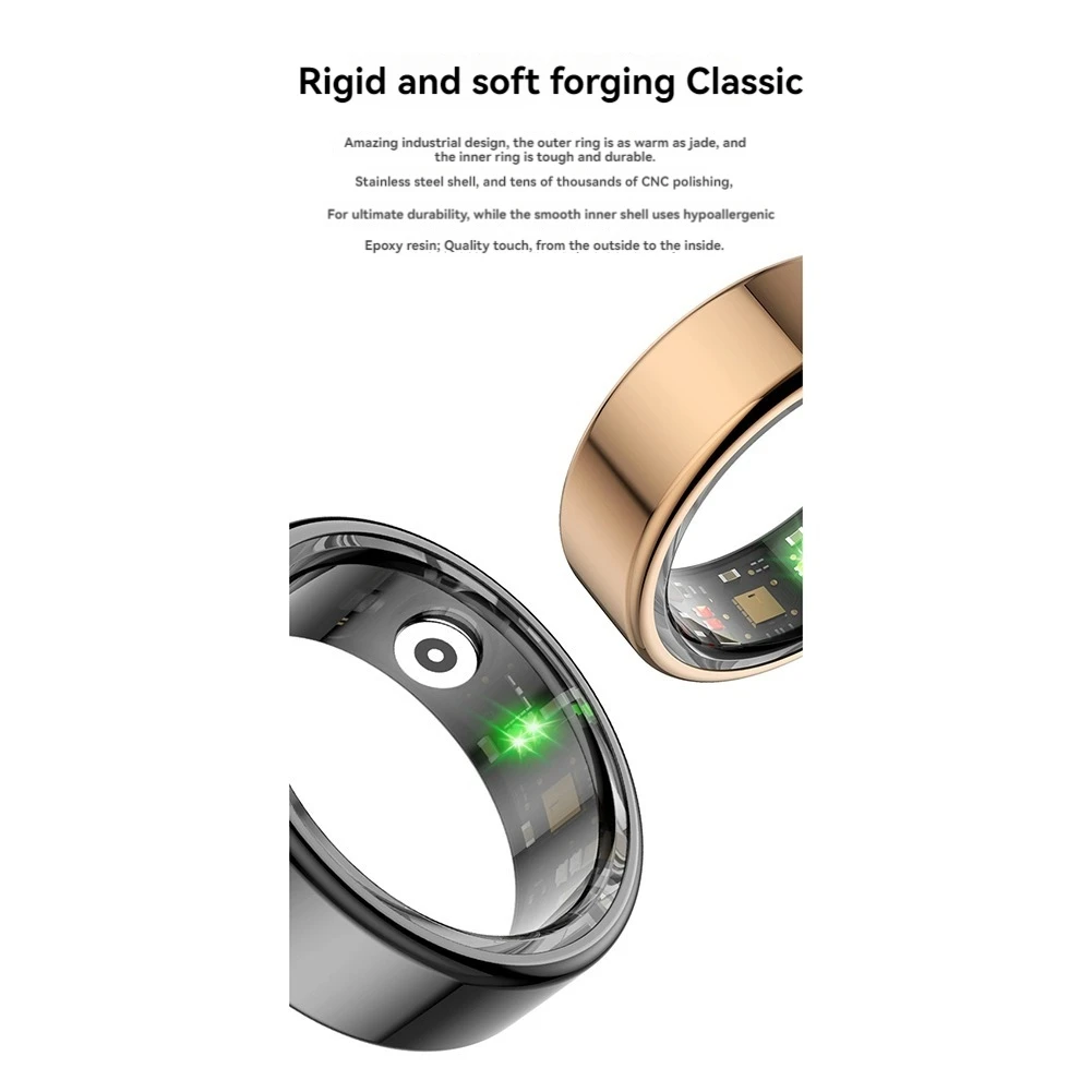 R02 Smart Ring für Männer und Frauen mit Lade koffer, Gesundheits monitor, Multis port modus a