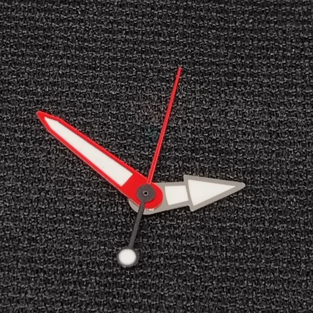 Lancette dell'orologio NH35 Puntatore rosso argenteo con lancette luminose verdi Strumento di sostituzione per la riparazione dell'orologio per movimento NH35 NH36