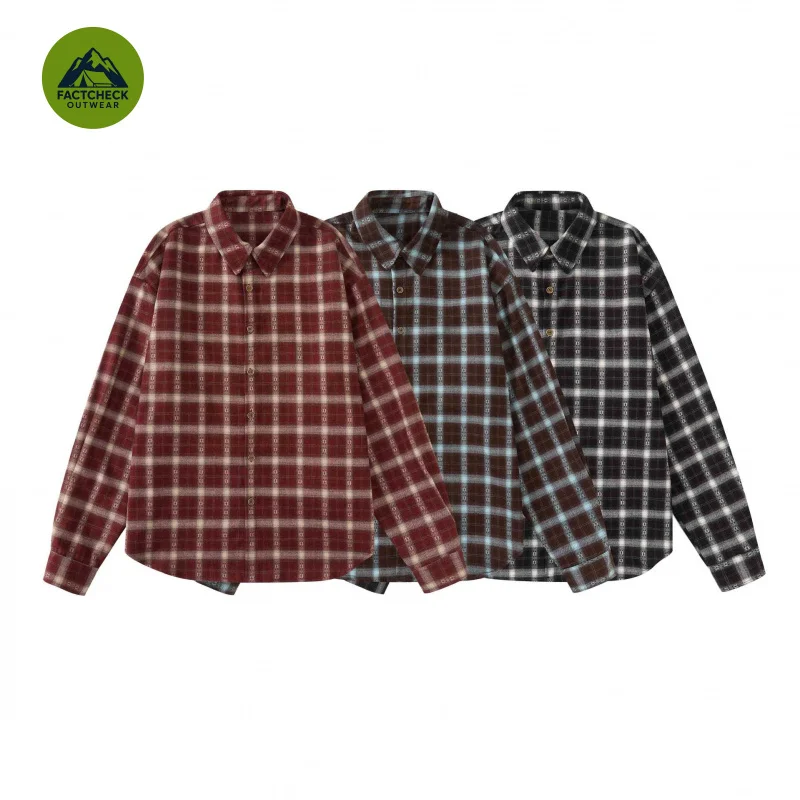FACTCHECK EU US Size Vintage Autumn Winter Checked Shirt Travel Holiday Street Outdoor Oversize Casual Plaid Work Shirt