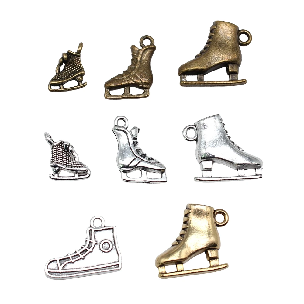 20pcs 3D Skates Charms For Jewelry Making Sport Charms DIY Crafts Making Findings