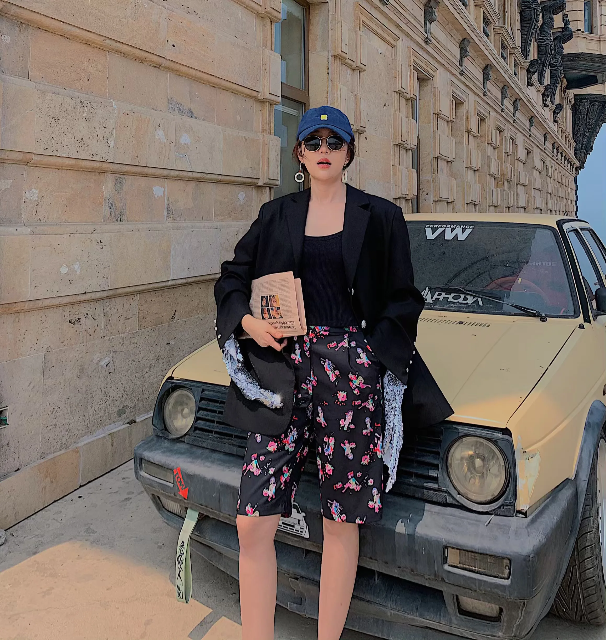 

Модные брюки с принтом, длиной до колена, повседневные, прямого кроя, женские, с завышенной талией, из другой ткани, осенняя коллекция