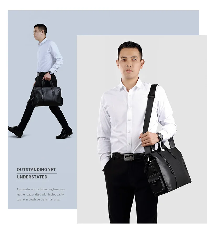Valigetta da uomo in vera pelle: borsa per laptop di grande capacità, spalla convertibile e trasporto a mano per affari e casual