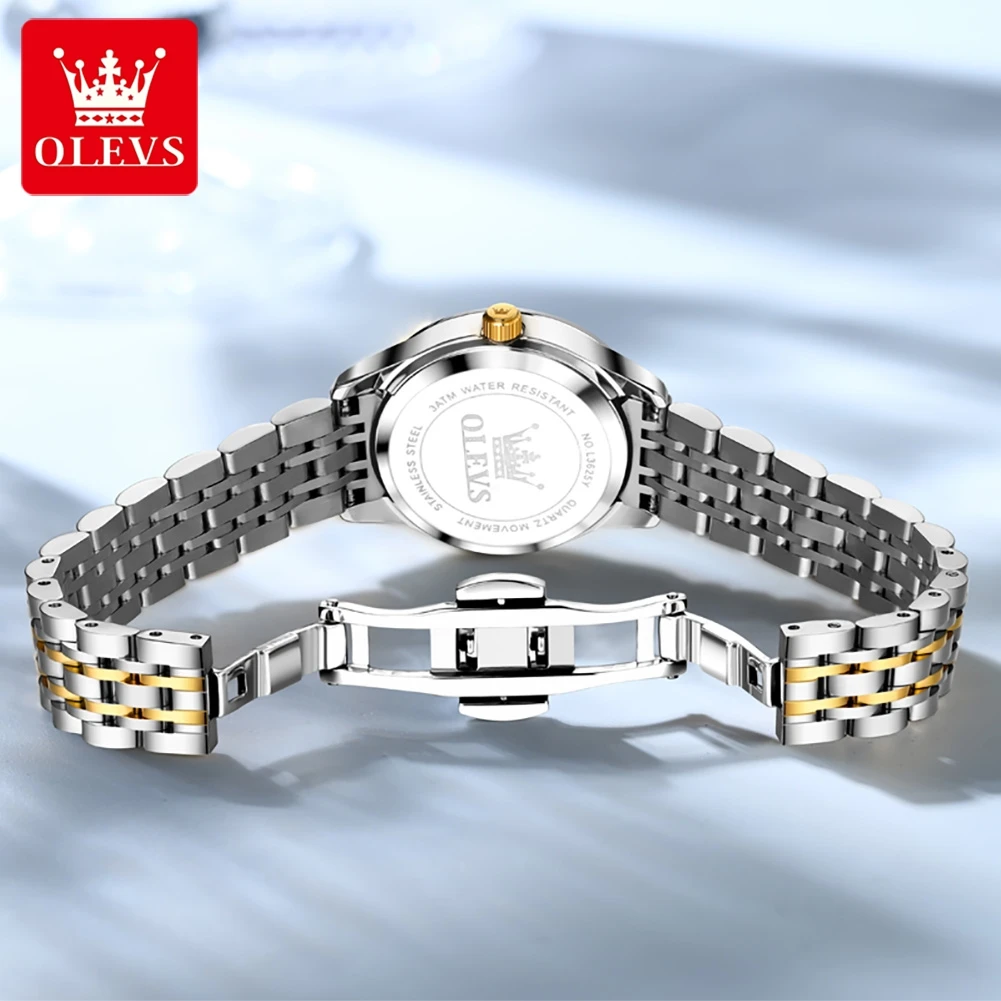 OLEVS-Montre à quartz étanche pour hommes et femmes, diamant, mode de luxe, couple romantique, marque originale, ignorer