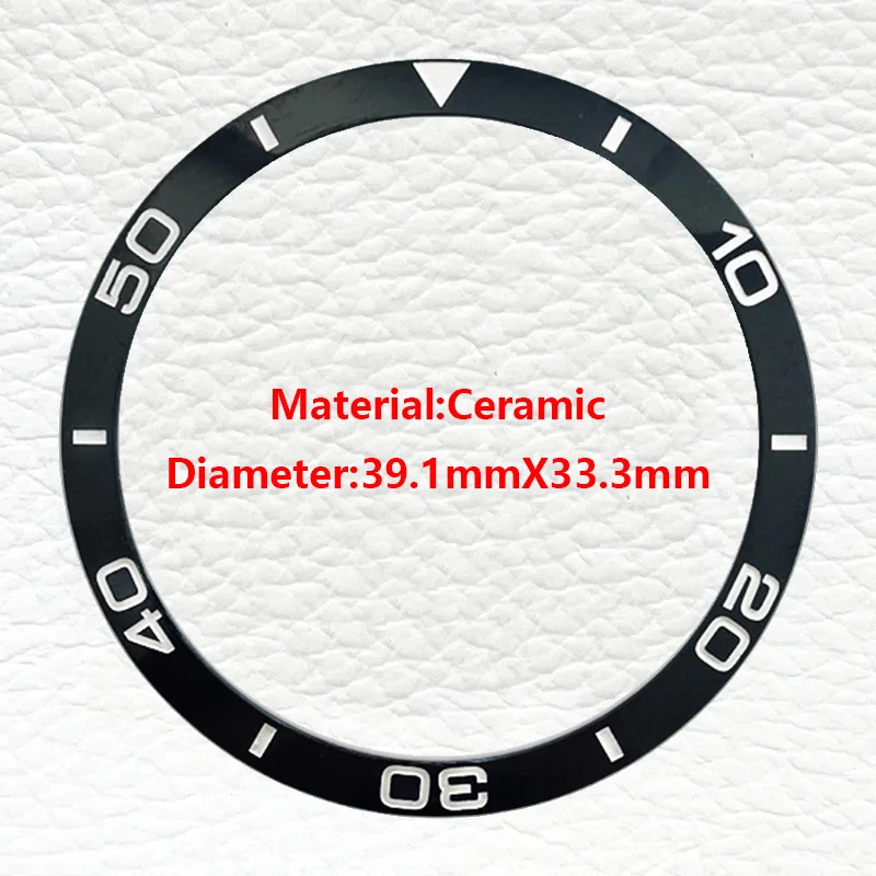 Mod 39.1mmx33.3mm السيراميك الحافة إدراج حلقة يناسب NH35 ساعة حالة شقة السيراميك الحافة إدراج قطع الغيار للرجال ساعات الغوص