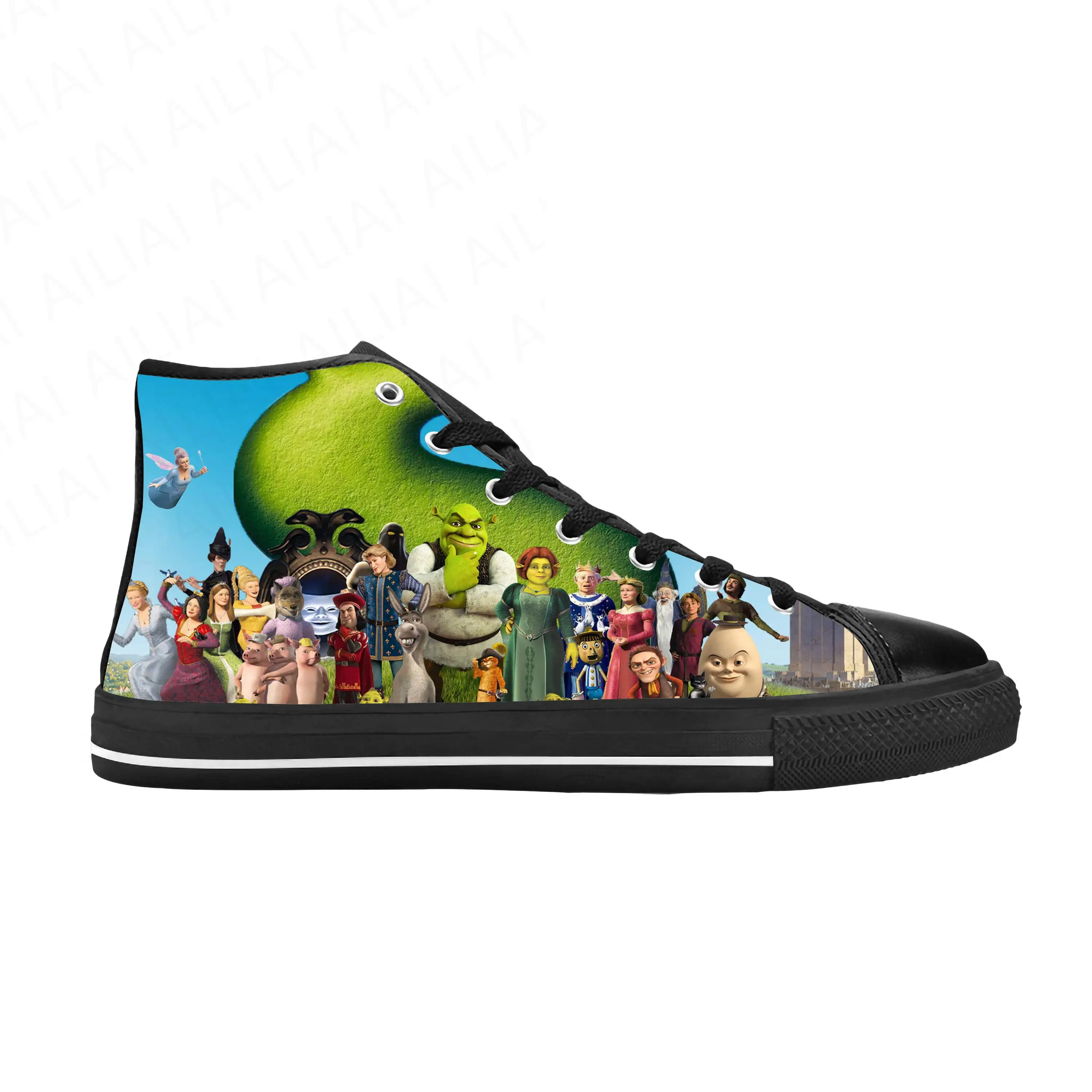 Shreks Anime Cartoon Manga Comic Monster Fashion Casual Cloth Shoes High Top Comfortable Breathable 3D Print Men Women Sneakers