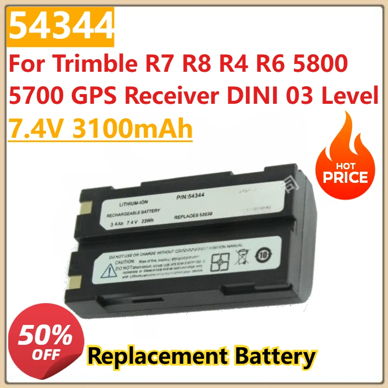 Battery 54344 Compatible 7.4V 3100mAh with Trimble R7 R8 R4 R6 5800 5700 GPS Receiver DINI 03 Level - Brand new and High quality