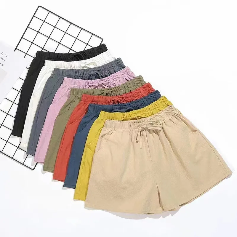 

Women Summer Hot Casual Shorts Solid Color Comfy Loose Running Sports Short Pants Boho Vintage Holiday with Pocket Beach Shorts